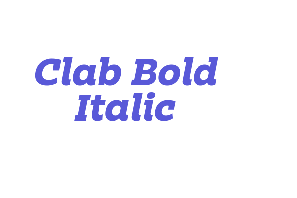 Clab Bold Italic Font