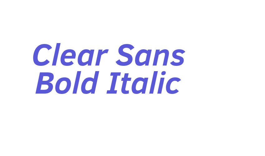 Clear Sans Bold Italic Font Download