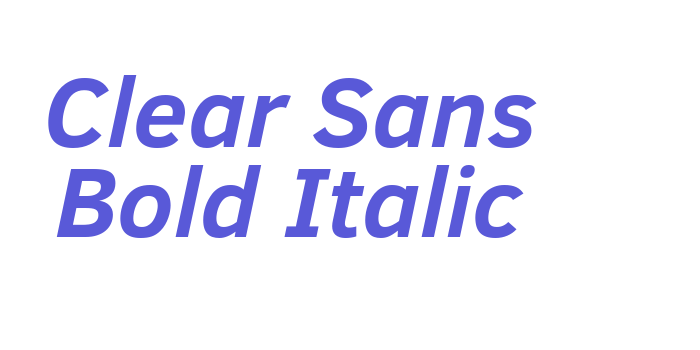 Clear Sans Bold Italic Font