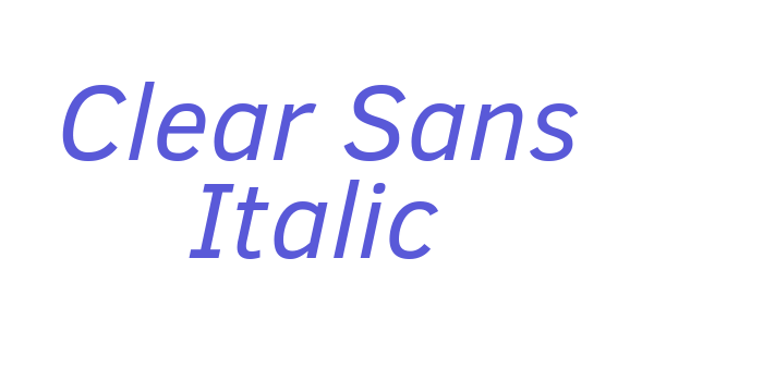 Clear Sans Italic Font