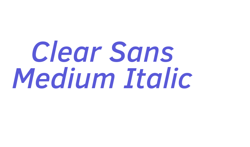 Clear Sans Medium Italic Font Download