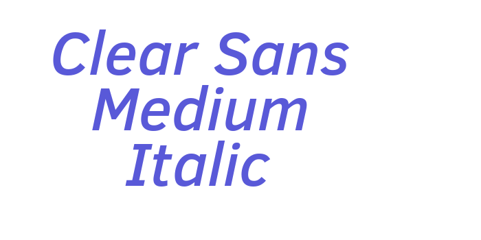 Clear Sans Medium Italic Font Download