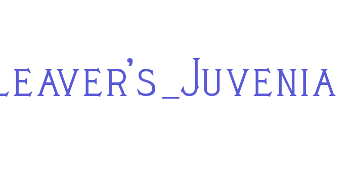 Cleaver’s_Juvenia Font Download