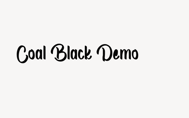 Coal Black Demo Font