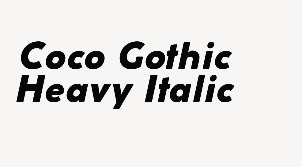 Coco Gothic Heavy Italic font download