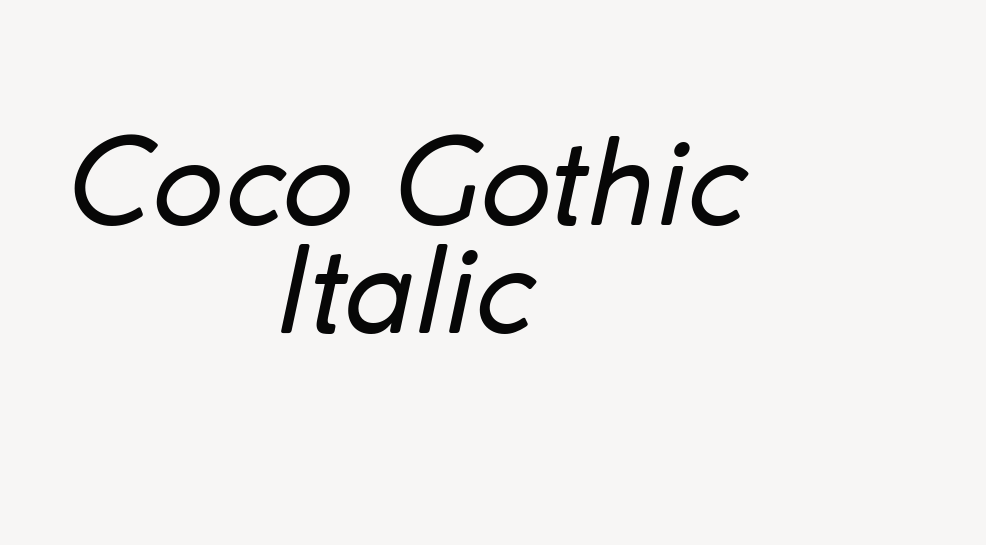 Coco Gothic Italic font download