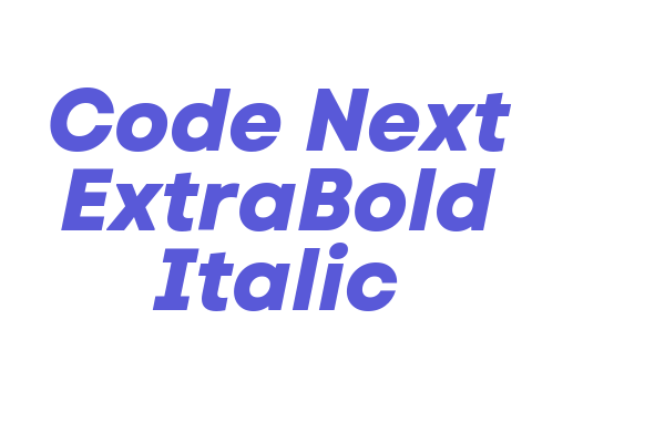 Code Next ExtraBold Italic Font