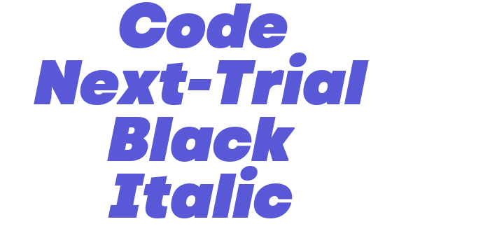 Code Next-Trial Black Italic Font Download