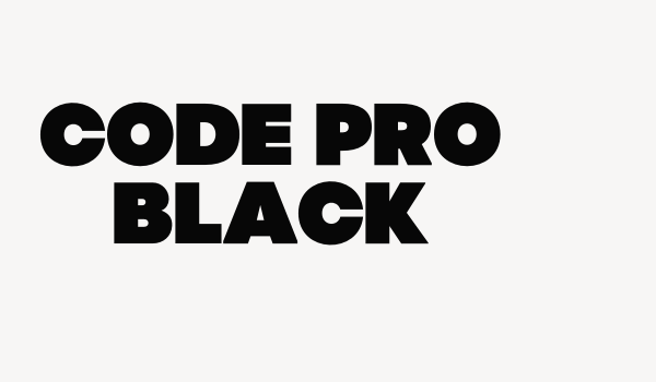 Code Pro Black Font