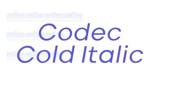 Codec Cold Italic font