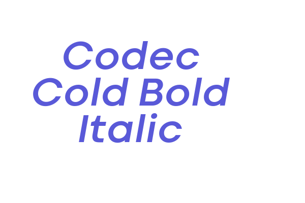 Codec Cold Bold Italic Font