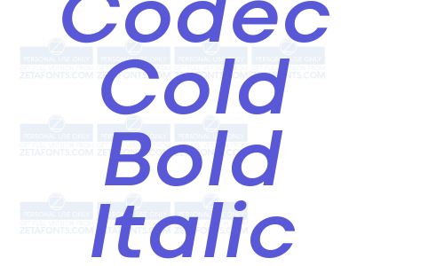 Codec Cold Bold Italic Font