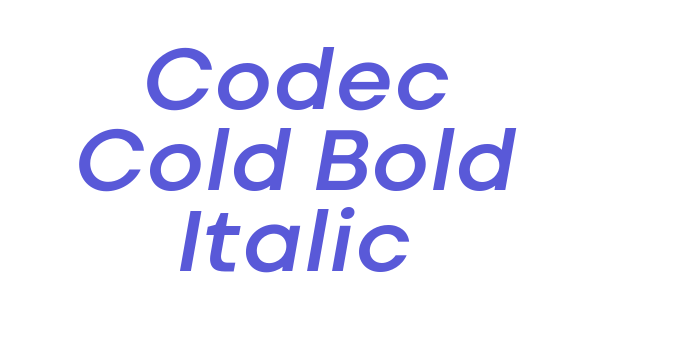 Download Codec Cold Bold Italic Font