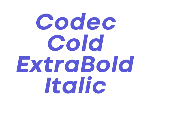 Codec Cold ExtraBold Italic Font