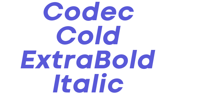 Download Codec Cold ExtraBold Italic Font