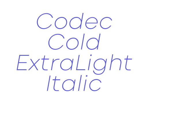 Codec Cold ExtraLight Italic Font