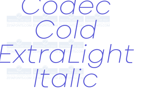 Codec Cold ExtraLight Italic Font