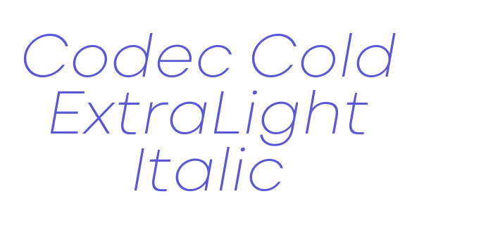 Download Codec Cold ExtraLight Italic Font