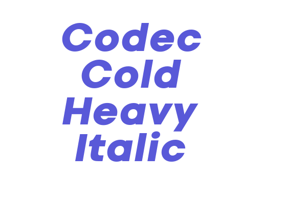 Codec Cold Heavy Italic Font