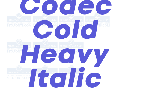 Codec Cold Heavy Italic Font