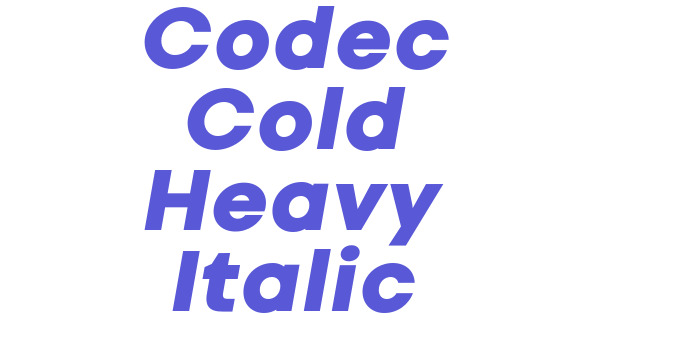 Download Codec Cold Heavy Italic Font