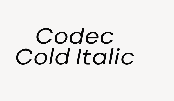 Codec Cold Italic Font