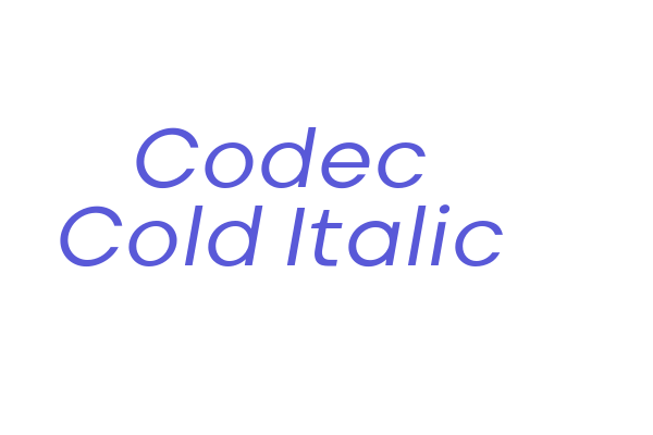 Codec Cold Italic Font