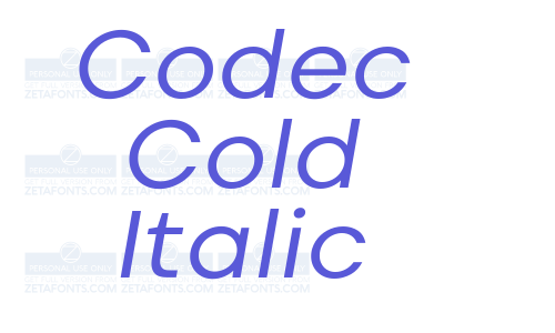 Codec Cold Italic Font