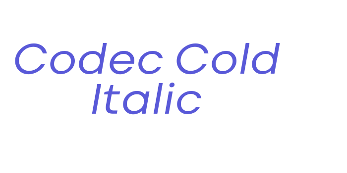 Download Codec Cold Italic Font