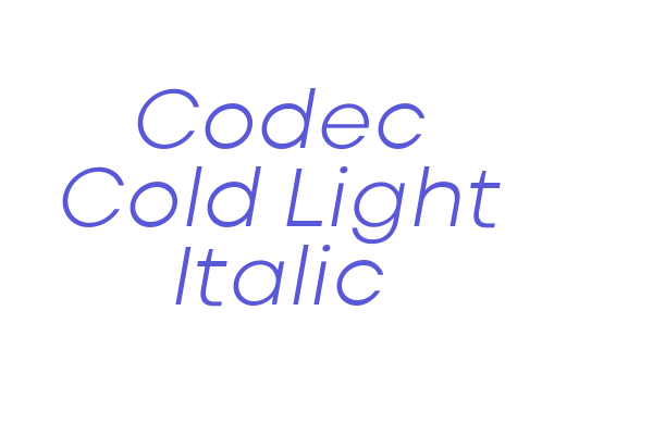 Codec Cold Light Italic Font