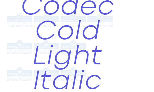 Codec Cold Light Italic Font