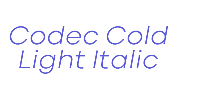 Download Codec Cold Light Italic Font