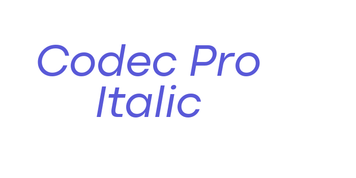 Codec Pro Italic Font Download