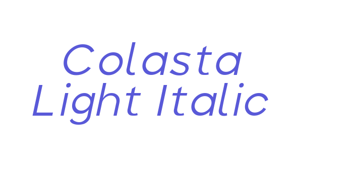 Colasta Light Italic Font Download