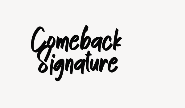 Comeback Signature Font