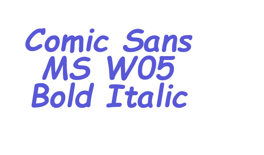 Comic Sans MS W05 Bold Italic Font Download