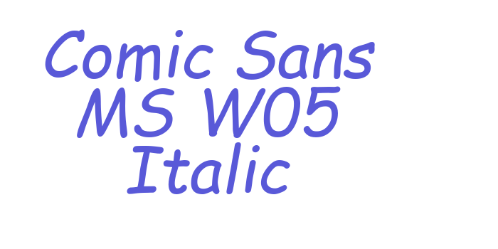 Comic Sans MS W05 Italic Font Download