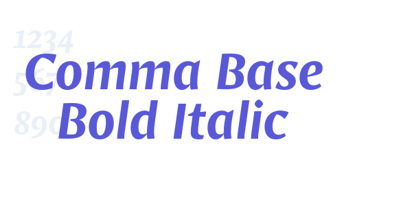 Comma Base Bold Italic font free