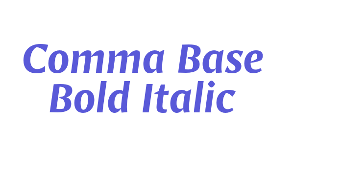 Comma Base Bold Italic Font Download