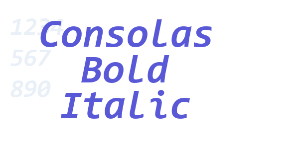 Consolas Bold Italic font free