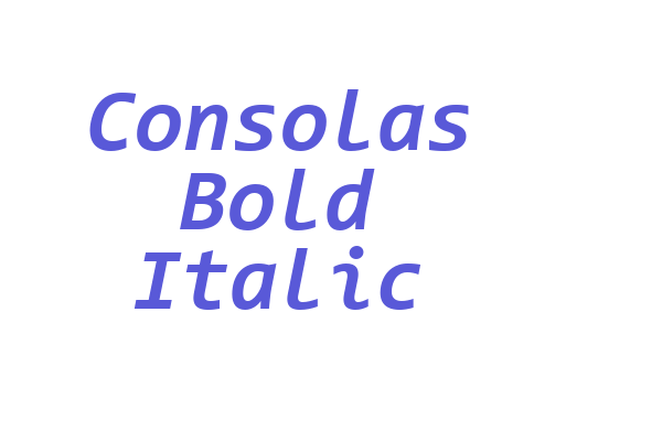 Consolas Bold Italic Font