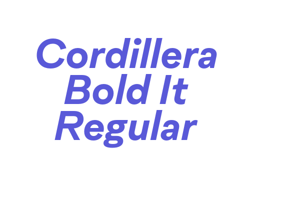 Cordillera Bold It Regular Font