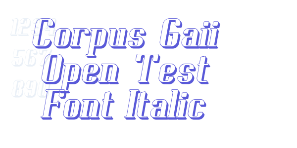 Corpus Gaii Open Test Font Italic font