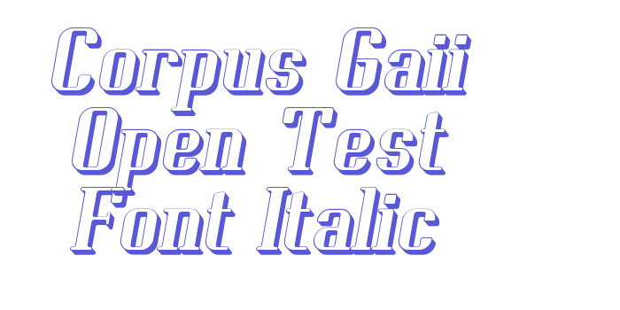 Corpus Gaii Open Test Font Italic Font