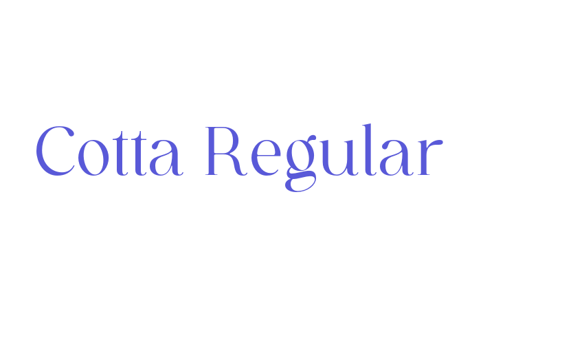 Cotta Regular Font Download