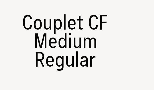 Couplet CF Medium Regular Font