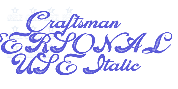 Craftsman PERSONAL USE Italic font free