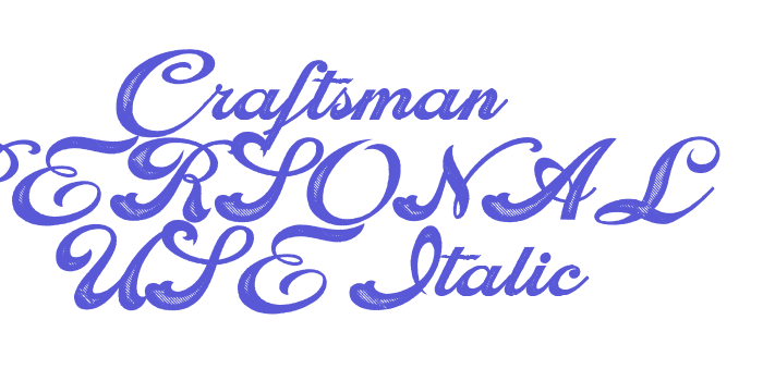 Craftsman PERSONAL USE Italic Font Download