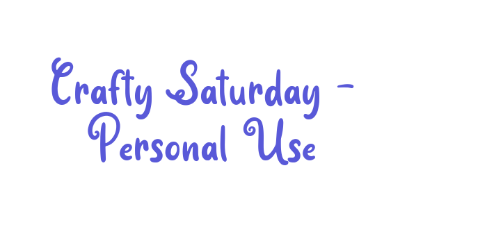 Crafty Saturday – Personal Use Font Download