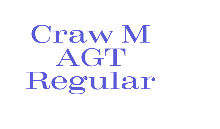 Craw M AGT Regular Font